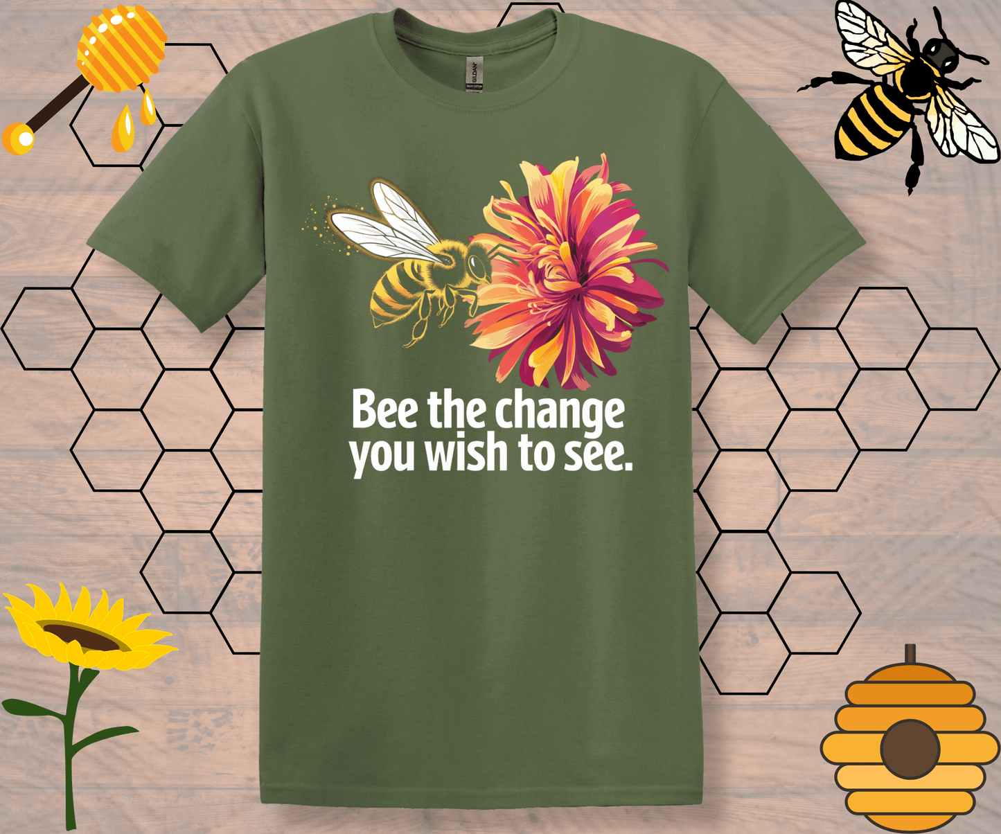 Bee The Change Softstyle Motivational T-Shirt