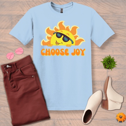 Inspire and Motivate, Uplifting T-shirt with quote: "Choose Joy"