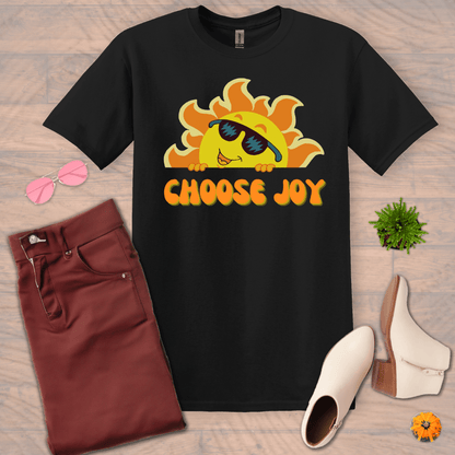 Inspire and Motivate, Uplifting T-shirt with quote: "Choose Joy"