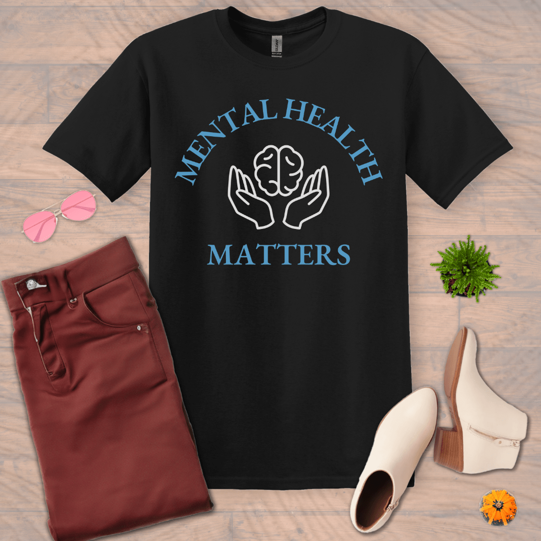 Inspire and Motivate, Uplifting T-shirt with quote: "Mental Health Matters"