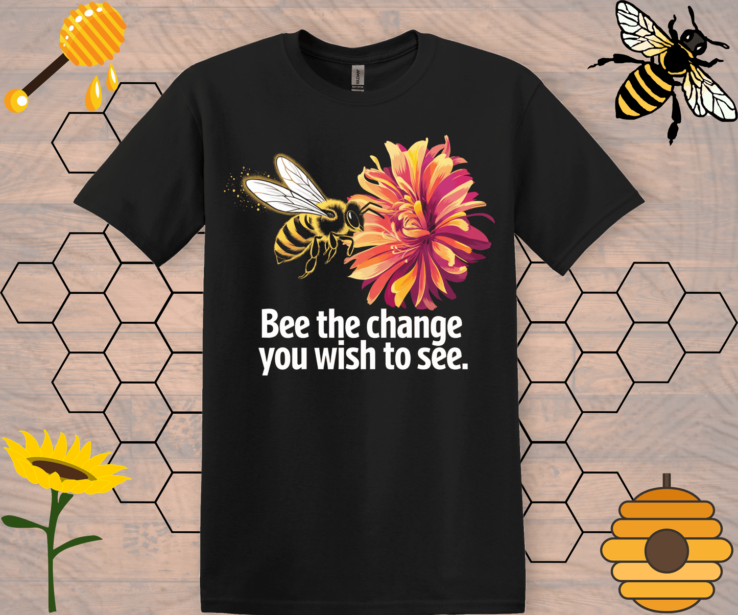 Bee The Change Softstyle Motivational T-Shirt