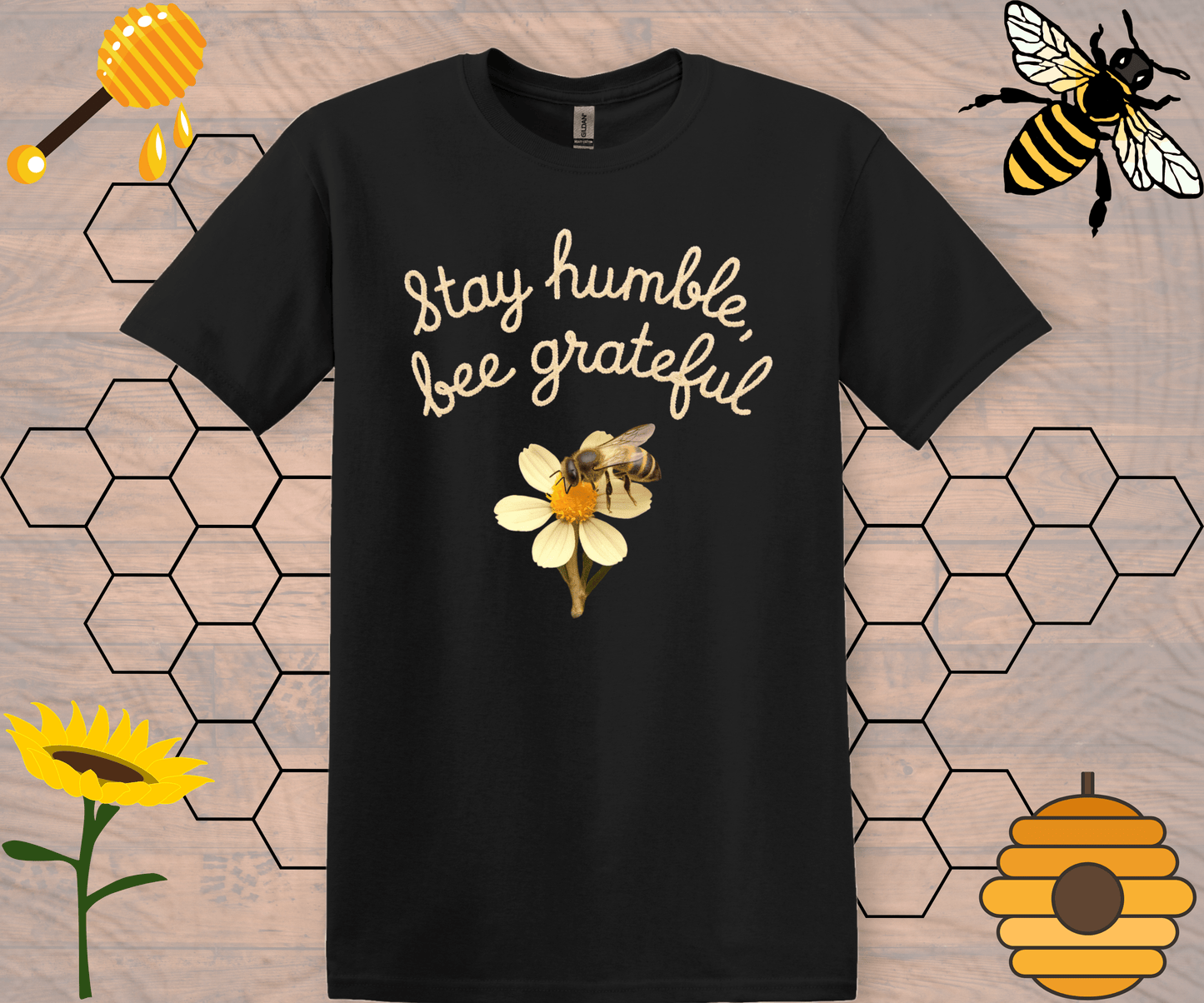 Bee Grateful Motivational Spiritual T-Shirt