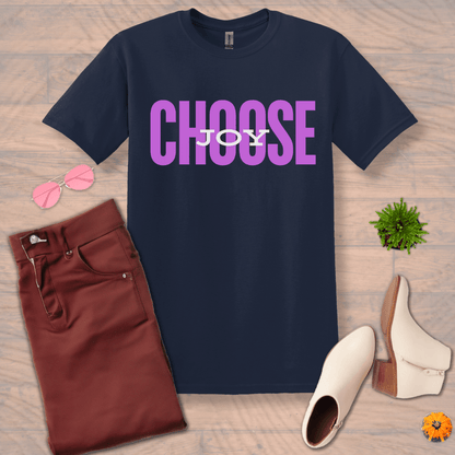 Inspire and Motivate, Uplifting T-shirt with quote: "Choose Joy"