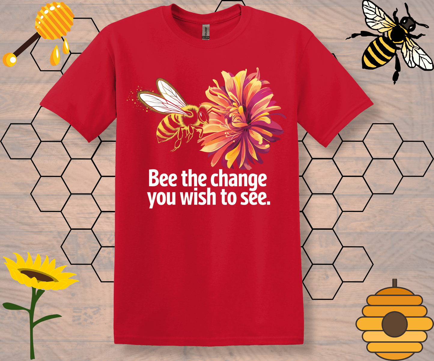 Bee The Change Softstyle Motivational T-Shirt