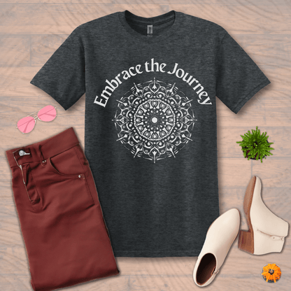 Inspire and Motivate, Uplifting T-shirt with quote: "Embrace The Journey"