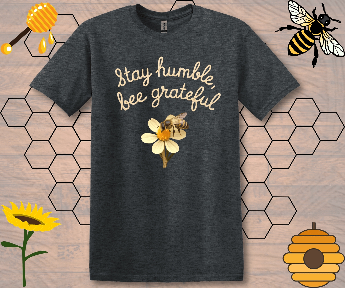 Bee Grateful Motivational Spiritual T-Shirt