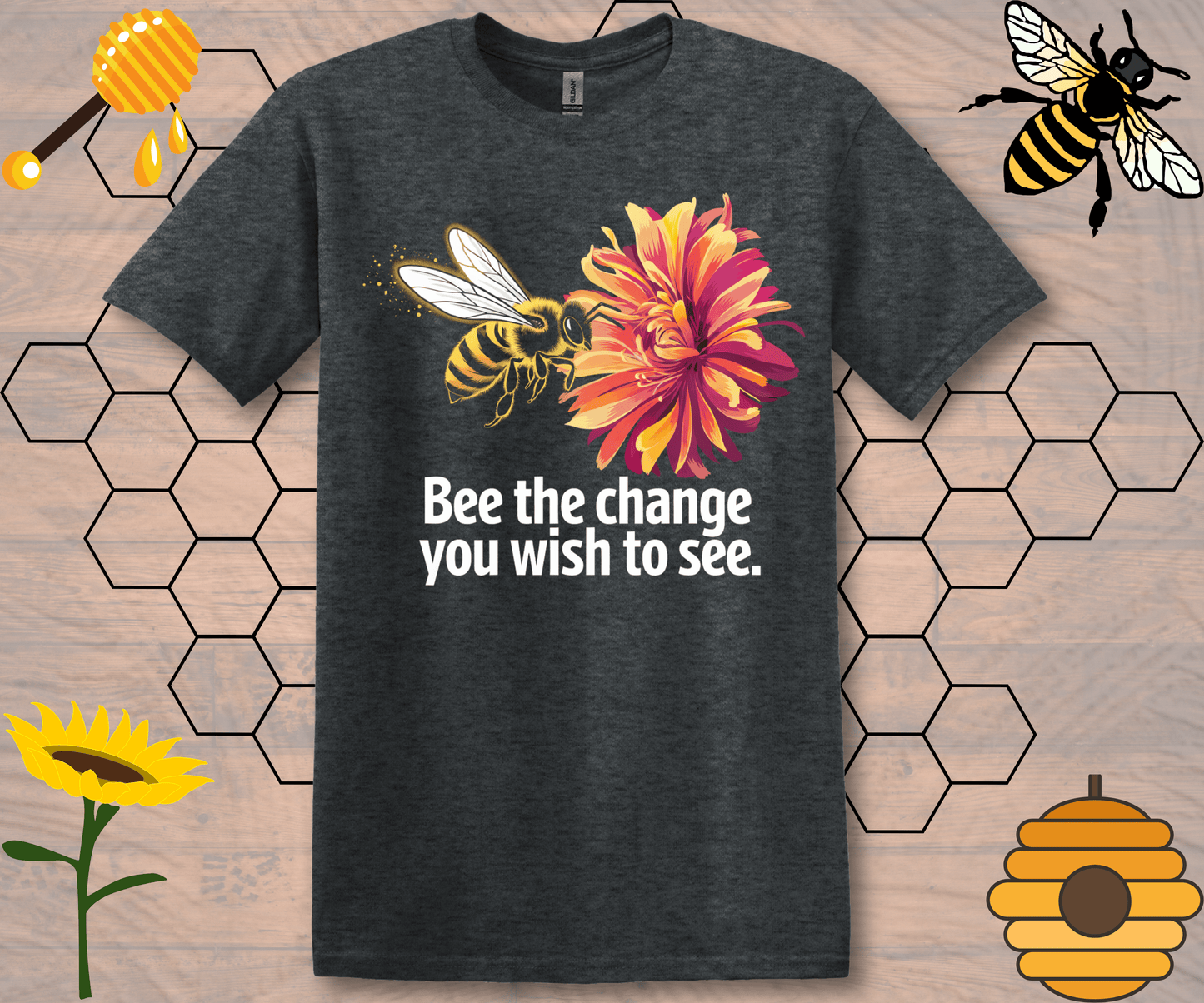 Bee The Change Softstyle Motivational T-Shirt