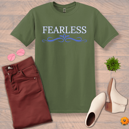 Inspire and Motivate, Uplifting T-shirt with quote: "Fearless"