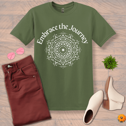 Inspire and Motivate, Uplifting T-shirt with quote: "Embrace The Journey"