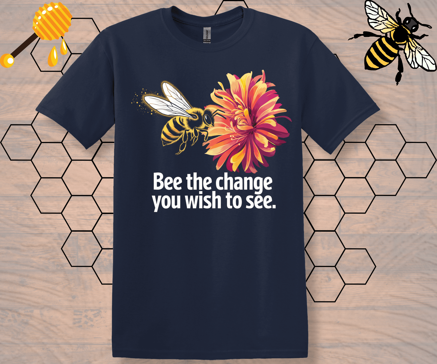 Bee The Change Softstyle Motivational T-Shirt