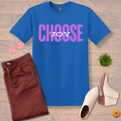 Inspire and Motivate, Uplifting T-shirt with quote: "Choose Joy"