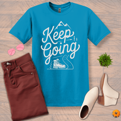 Inspire and Motivate, Uplifting T-shirt with quote: "Keep Going"