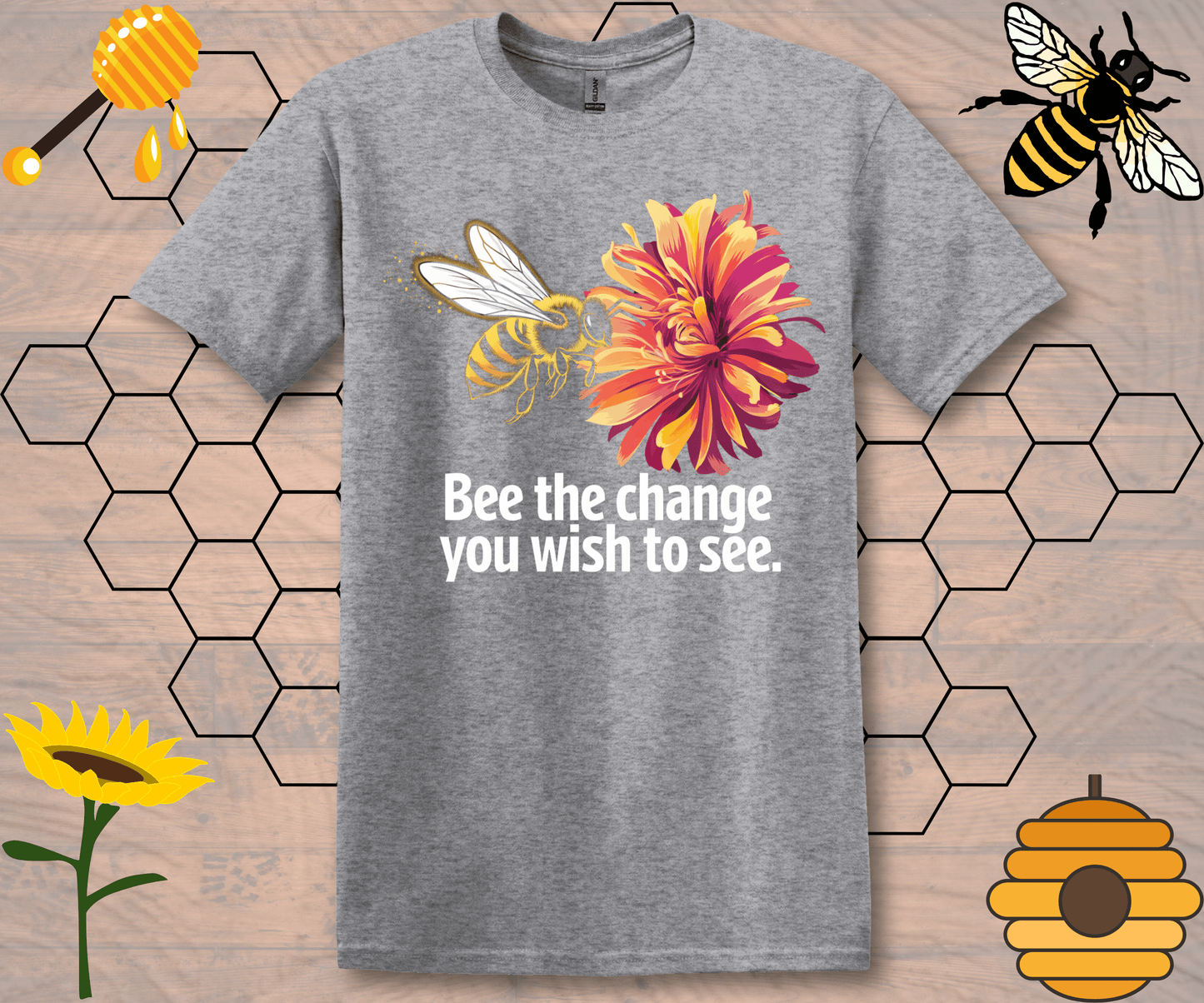 Bee The Change Softstyle Motivational T-Shirt