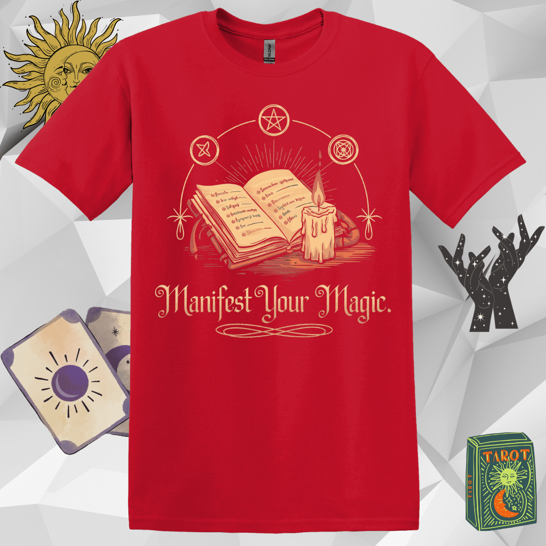 Spellbook T-Shirt - Manifest Your Magic Design