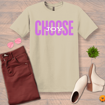 Inspire and Motivate, Uplifting T-shirt with quote: "Choose Joy"