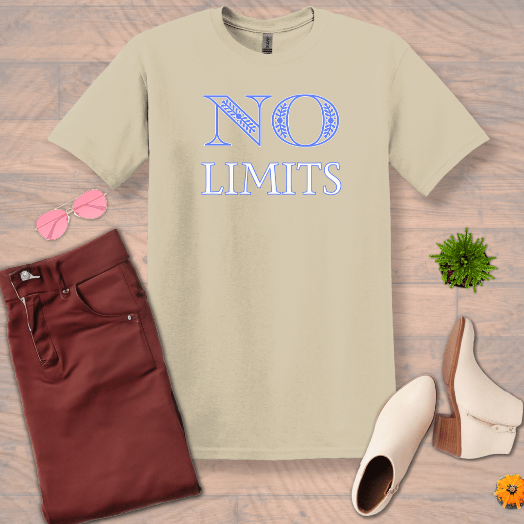 Inspire and Motivate, Uplifting T-shirt with quote: "NO Limits"