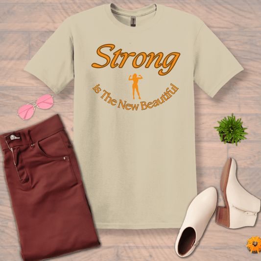 Inspire and Motivate, Uplifting T-shirt with quote: "Strong Is The New Beautiful"