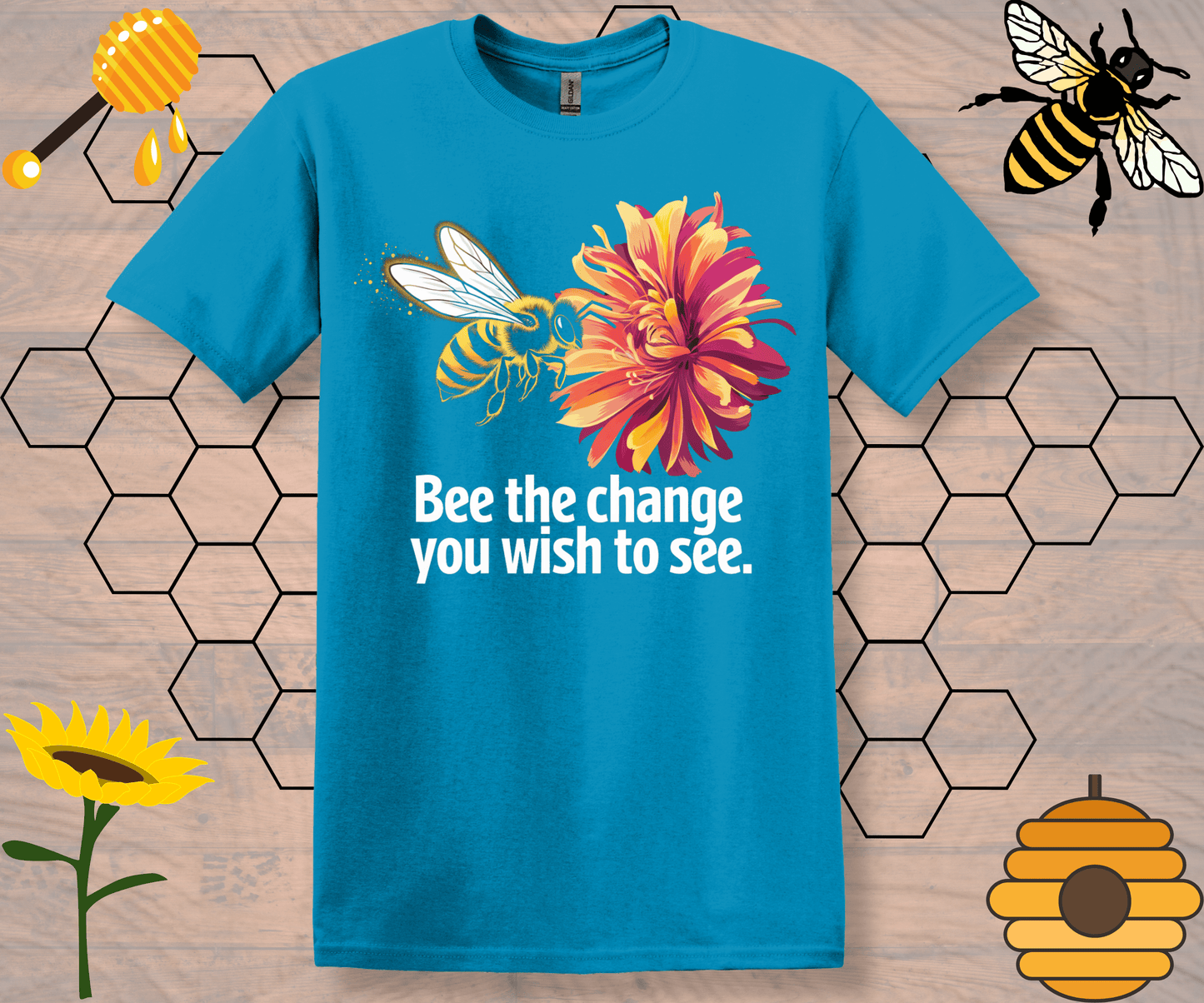 Bee The Change Softstyle Motivational T-Shirt