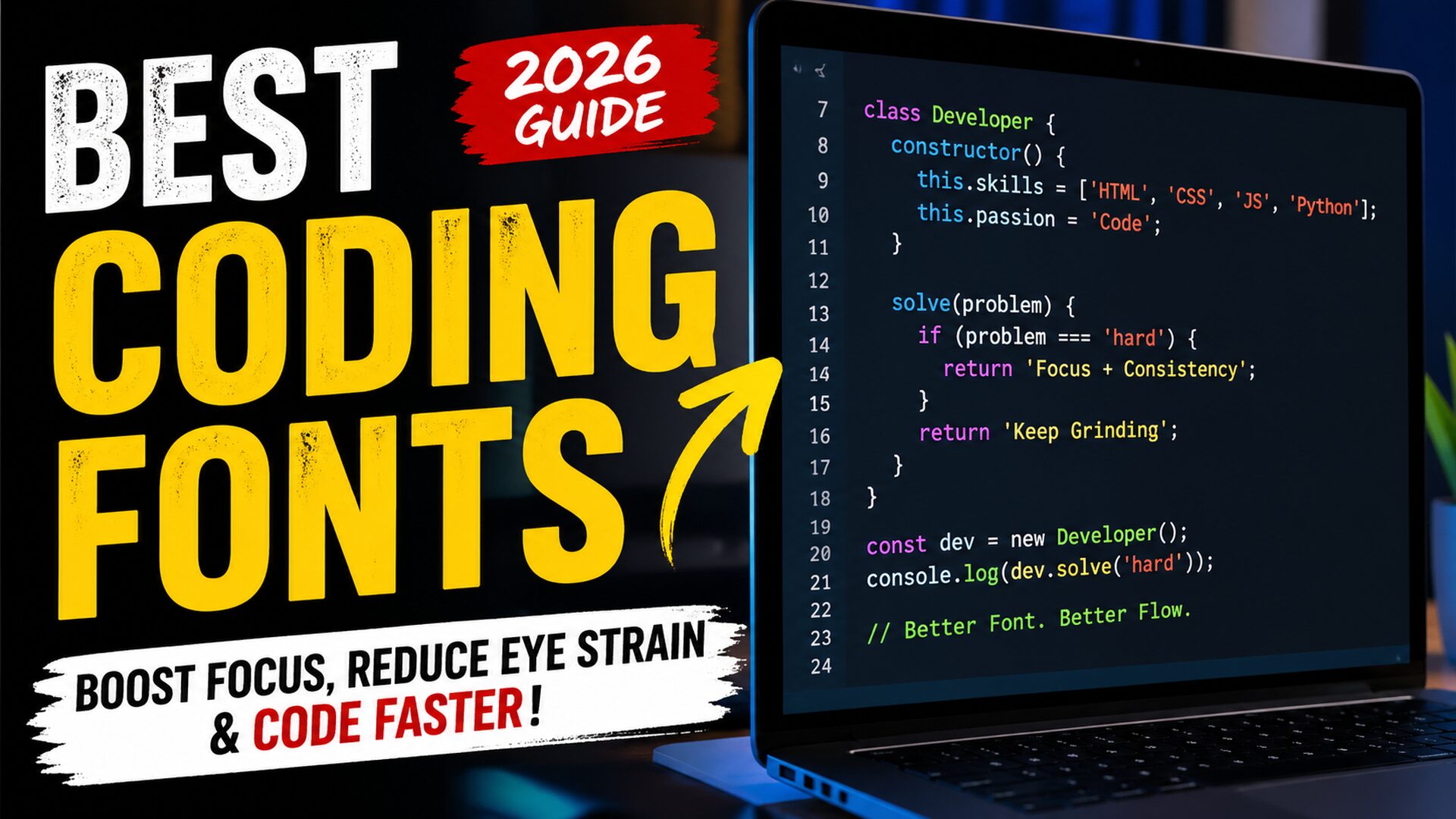 Best Coding Fonts That Instantly Boost Focus, Reduce Eye Strain, and Transform Your Workflow (2026 Guide)